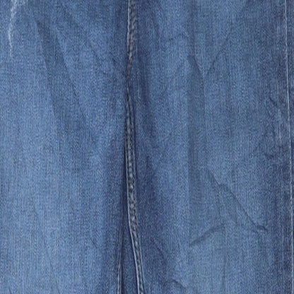 Marks and Spencer Womens Blue Cotton Skinny Jeans Size 8 L29 in Regular Button