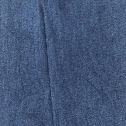 Marks and Spencer Womens Blue Cotton Skinny Jeans Size 8 L29 in Regular Button