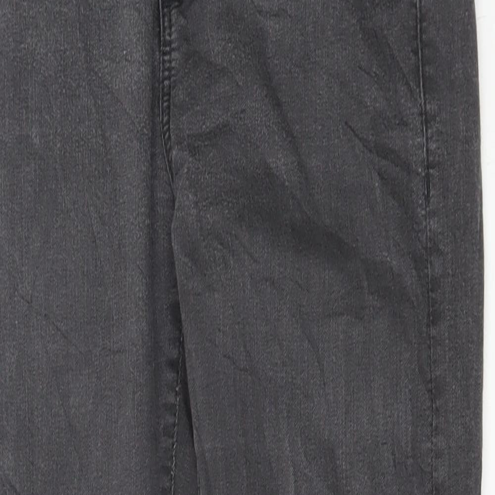 Topshop Womens Grey Cotton Skinny Jeans Size 28 in L30 in Regular Button