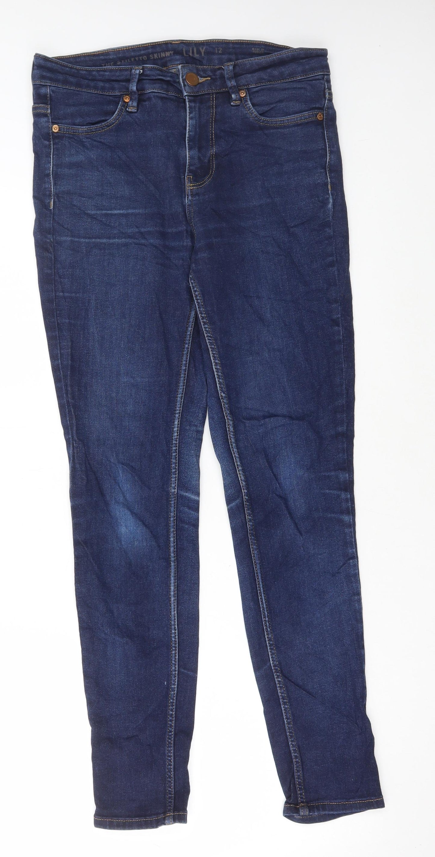 Womens UK Size 12 Marks and Spencer Regular Fit Skinny Blue Jeans