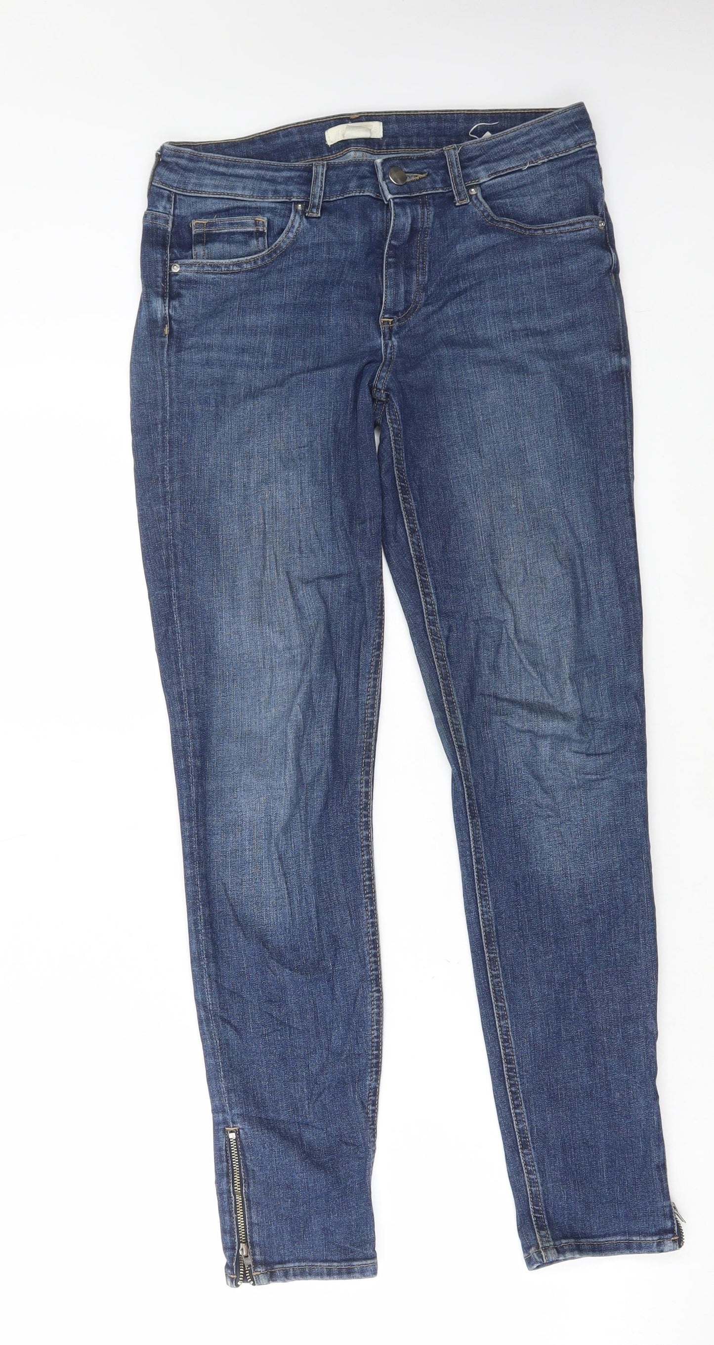 Womens UK Size 8 H&M Regular Fit Skinny Blue Jeans