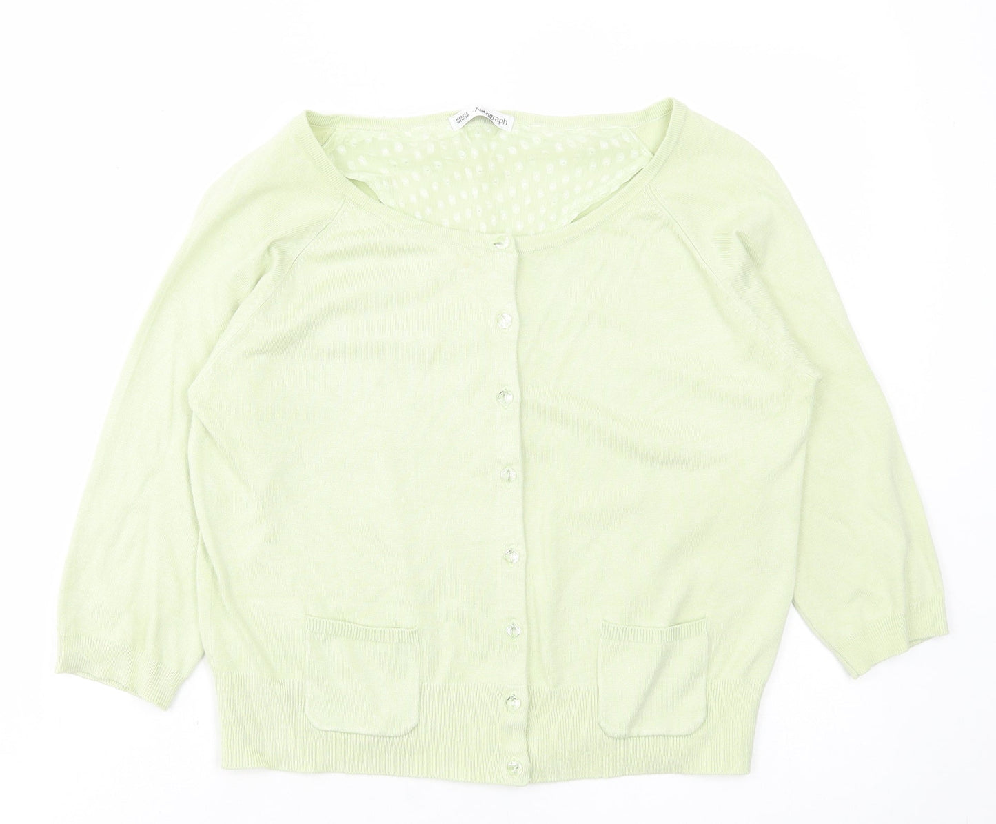Womens UK Size 14 Marks and Spencer Green Cardigan Jumper