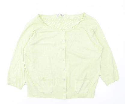 Womens UK Size 14 Marks and Spencer Green Cardigan Jumper