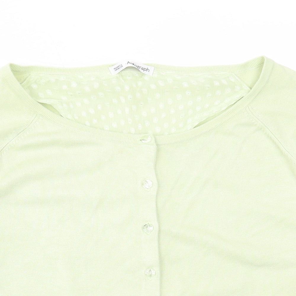 Womens UK Size 14 Marks and Spencer Green Cardigan Jumper