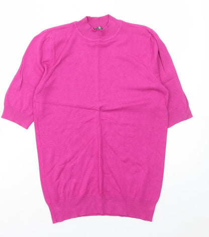 BHS Womens Purple Mock Neck Viscose Vest Jumper Size 10