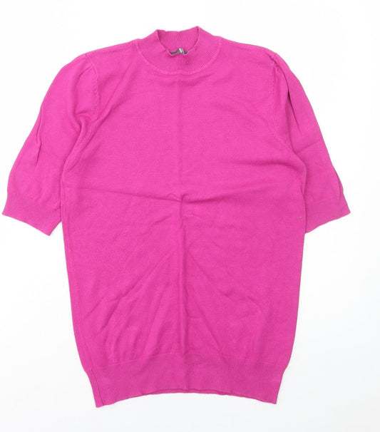 BHS Womens Purple Mock Neck Viscose Vest Jumper Size 10