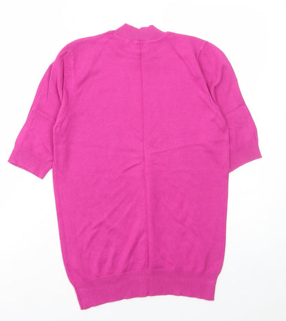 BHS Womens Purple Mock Neck Viscose Vest Jumper Size 10