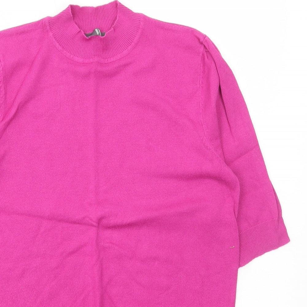 BHS Womens Purple Mock Neck Viscose Vest Jumper Size 10