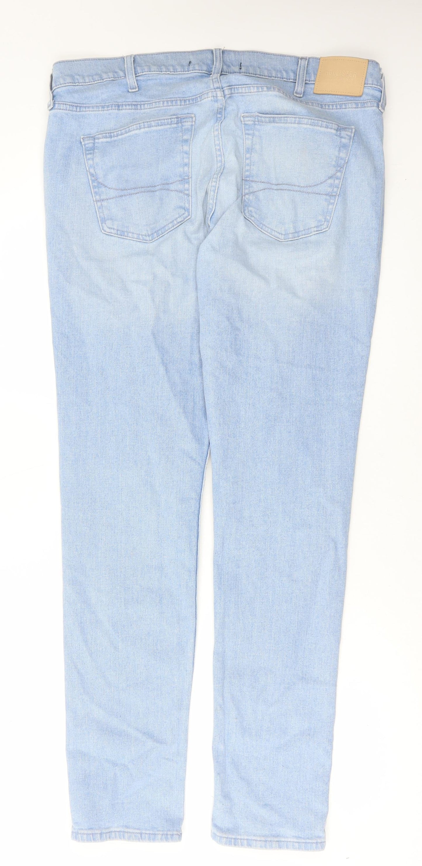 Hollister Womens Blue Cotton Straight Jeans Size 36 in L34 in Regular Button