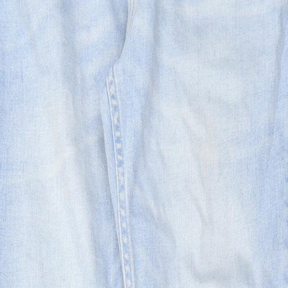 Hollister Womens Blue Cotton Straight Jeans Size 36 in L34 in Regular Button