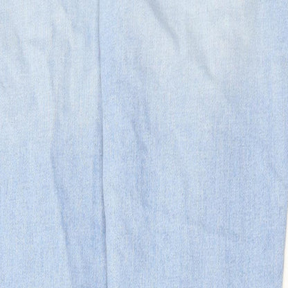 Hollister Womens Blue Cotton Straight Jeans Size 36 in L34 in Regular Button