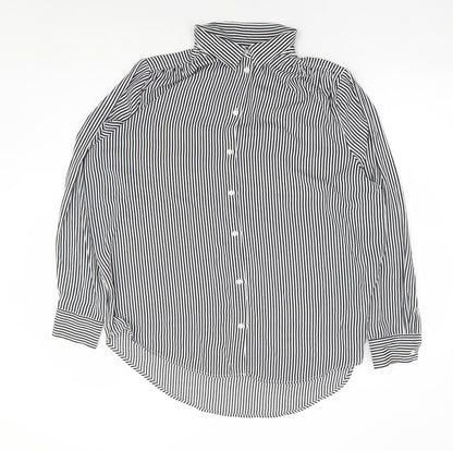 Womens UK Size M H&M Black Basic Button-Up