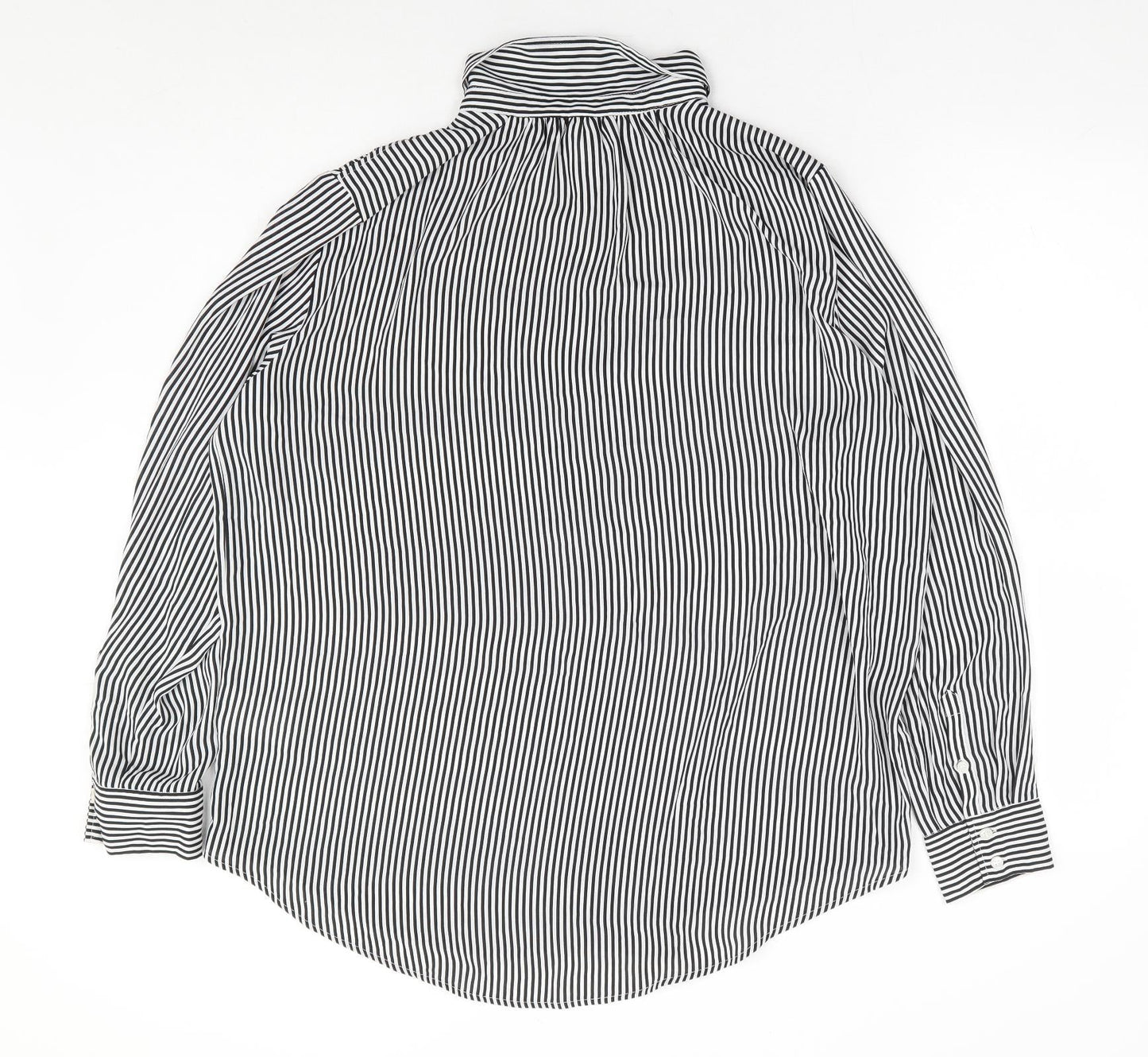 Womens UK Size M H&M Black Basic Button-Up