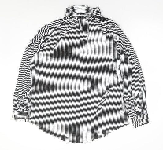 Womens UK Size M H&M Black Basic Button-Up