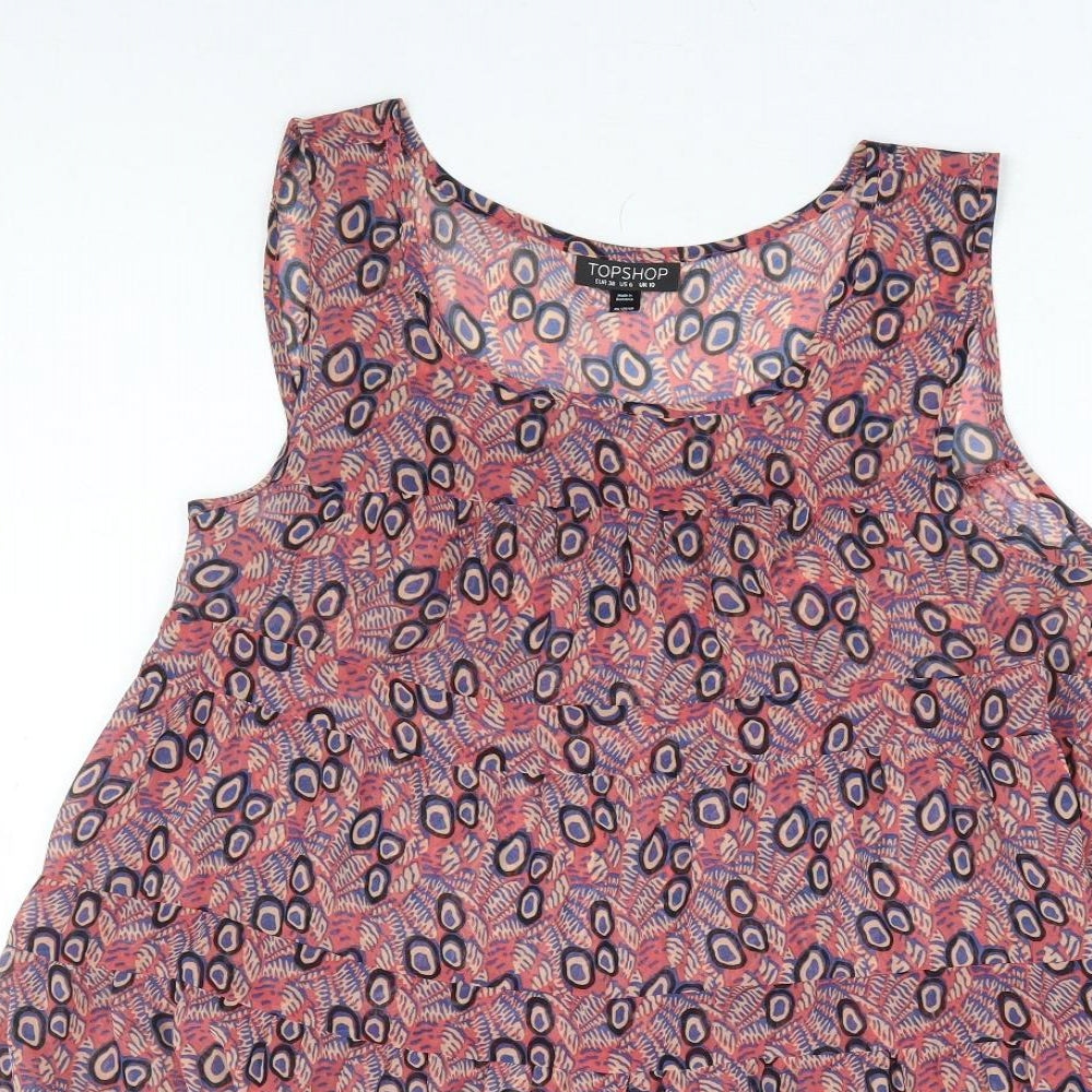Womens UK Size 10 Topshop Pink Basic Tank