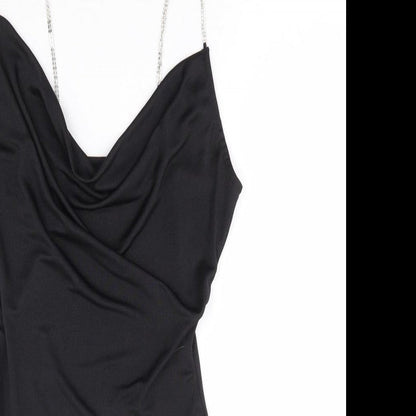 Divided by H&M Womens Black Polyester Bodysuit One-Piece Size S Snap - Diamante Strap