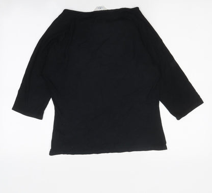 Womens UK Size 14 Preworn Black Jersey T-Shirt