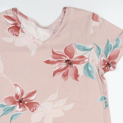 Womens UK Size 6 Peacocks Pink Basic T-Shirt