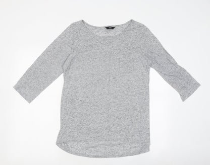 F&F Womens Grey Polyester Basic T-Shirt Size 14 Round Neck - Pocket