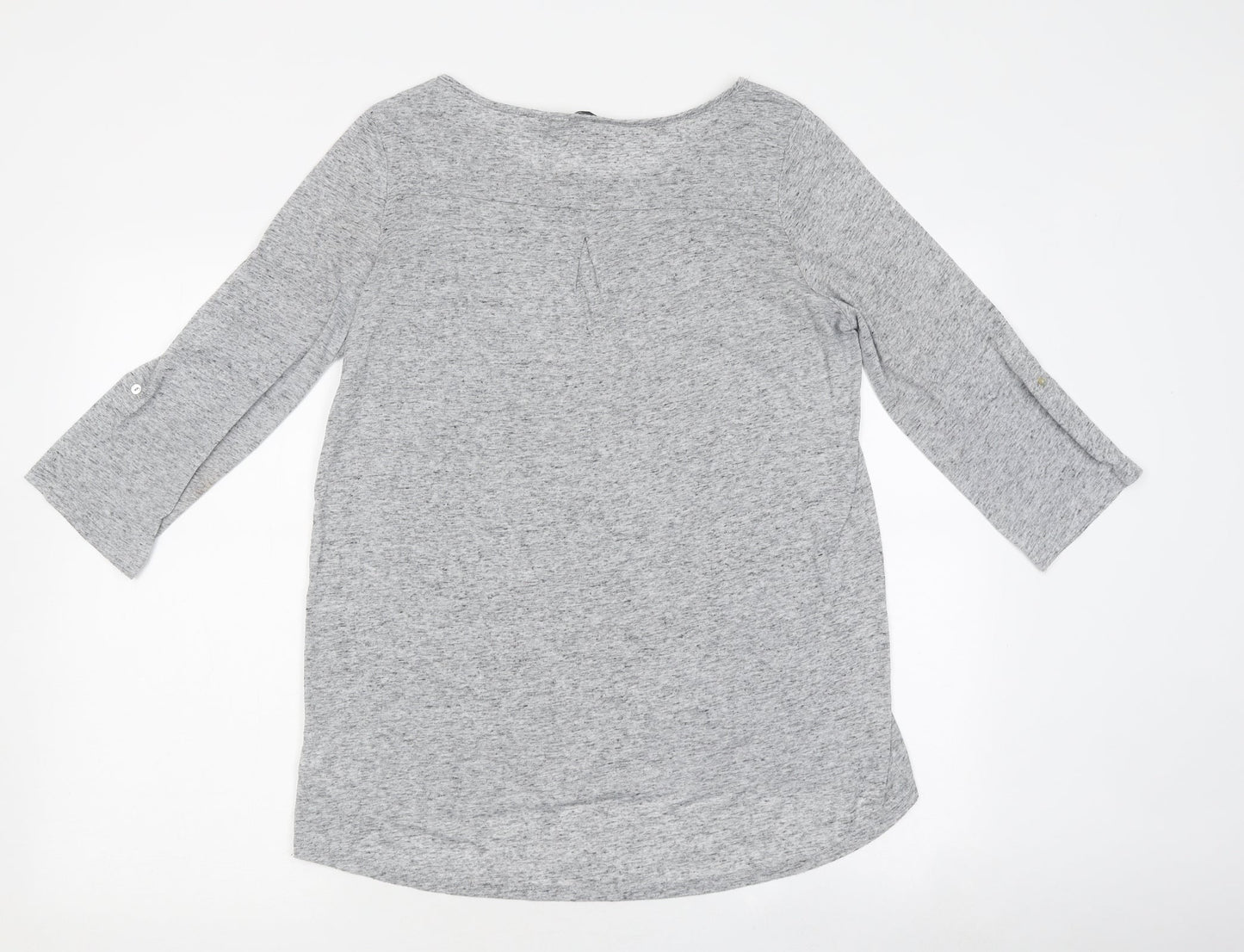 F&F Womens Grey Polyester Basic T-Shirt Size 14 Round Neck - Pocket