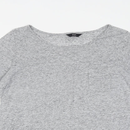 F&F Womens Grey Polyester Basic T-Shirt Size 14 Round Neck - Pocket
