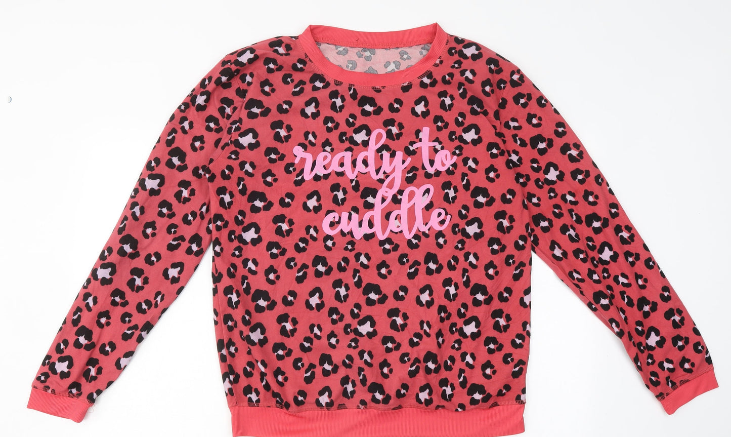 Avenue Womens Multicoloured Round Neck Animal Print Polyester Pullover Jumper Size 14 - Leopard Print