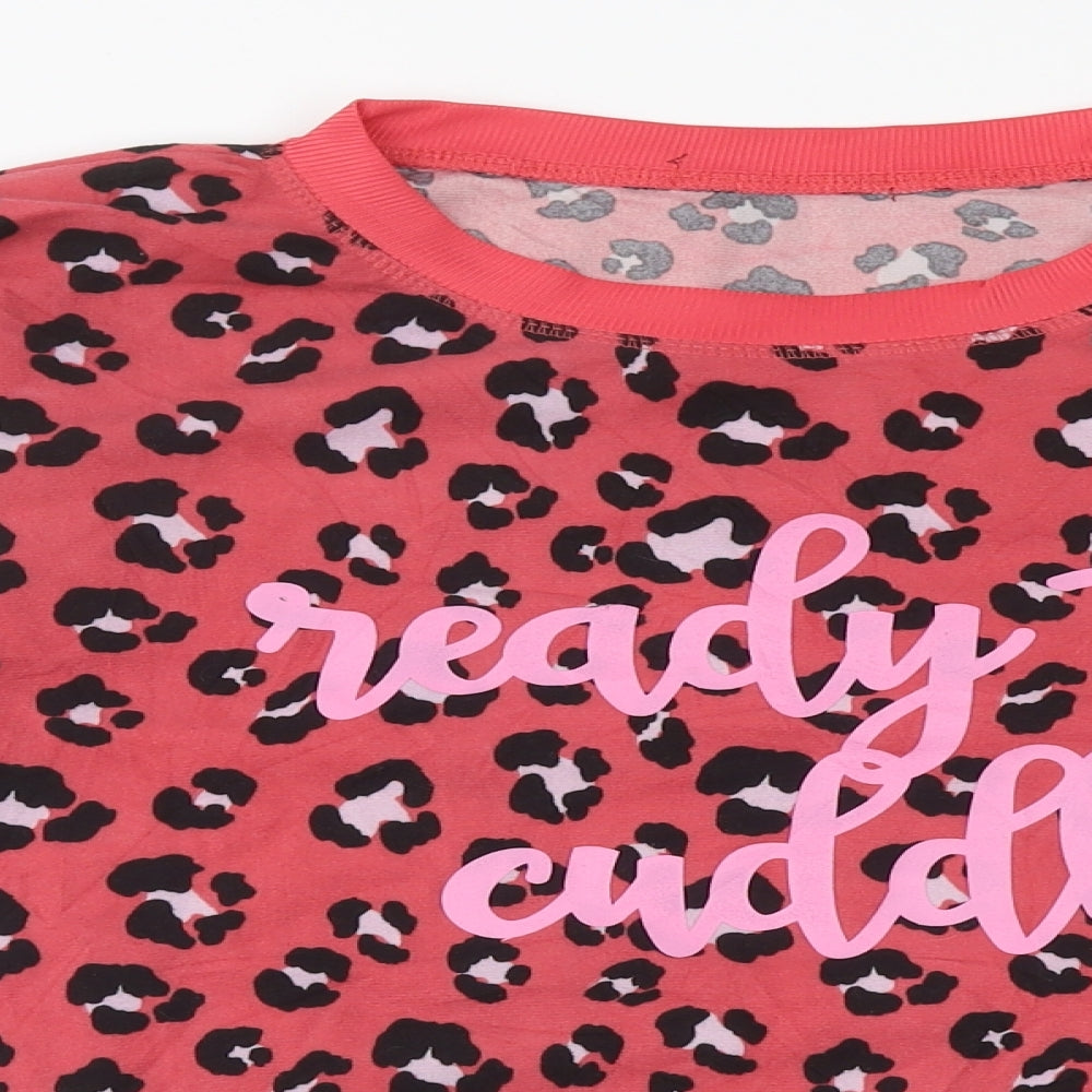 Avenue Womens Multicoloured Round Neck Animal Print Polyester Pullover Jumper Size 14 - Leopard Print