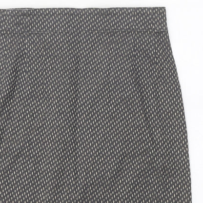 Comma Womens Brown Geometric Polyester A-Line Skirt Size 6 Zip