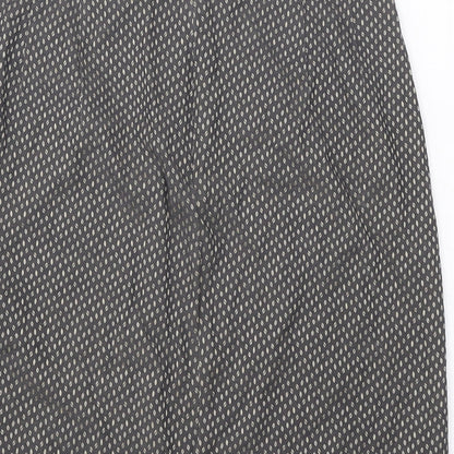 Comma Womens Brown Geometric Polyester A-Line Skirt Size 6 Zip