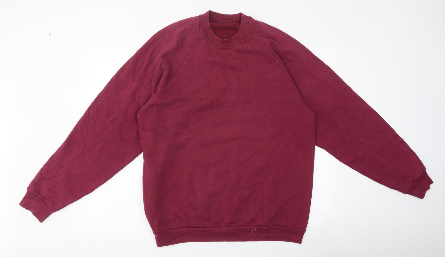 Preworn Mens Purple Round Neck Polyester Pullover Jumper Size L