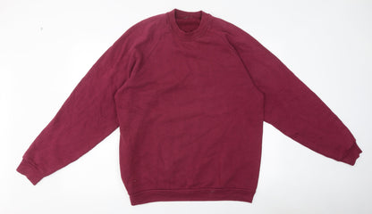 Preworn Mens Purple Round Neck Polyester Pullover Jumper Size L