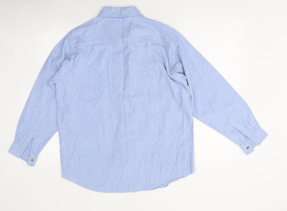Mens UK Size M Conrad Blue  Button-Up Long Sleeve Casual Shirt