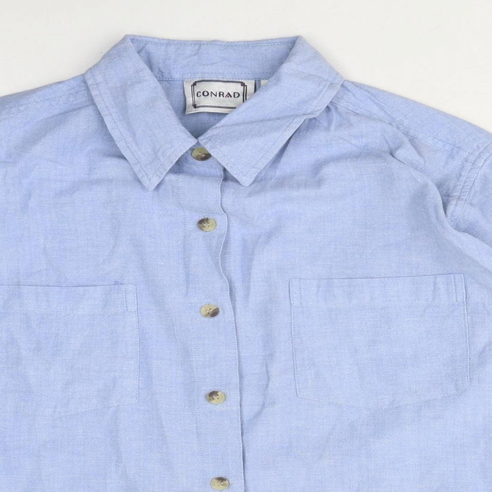 Mens UK Size M Conrad Blue  Button-Up Long Sleeve Casual Shirt
