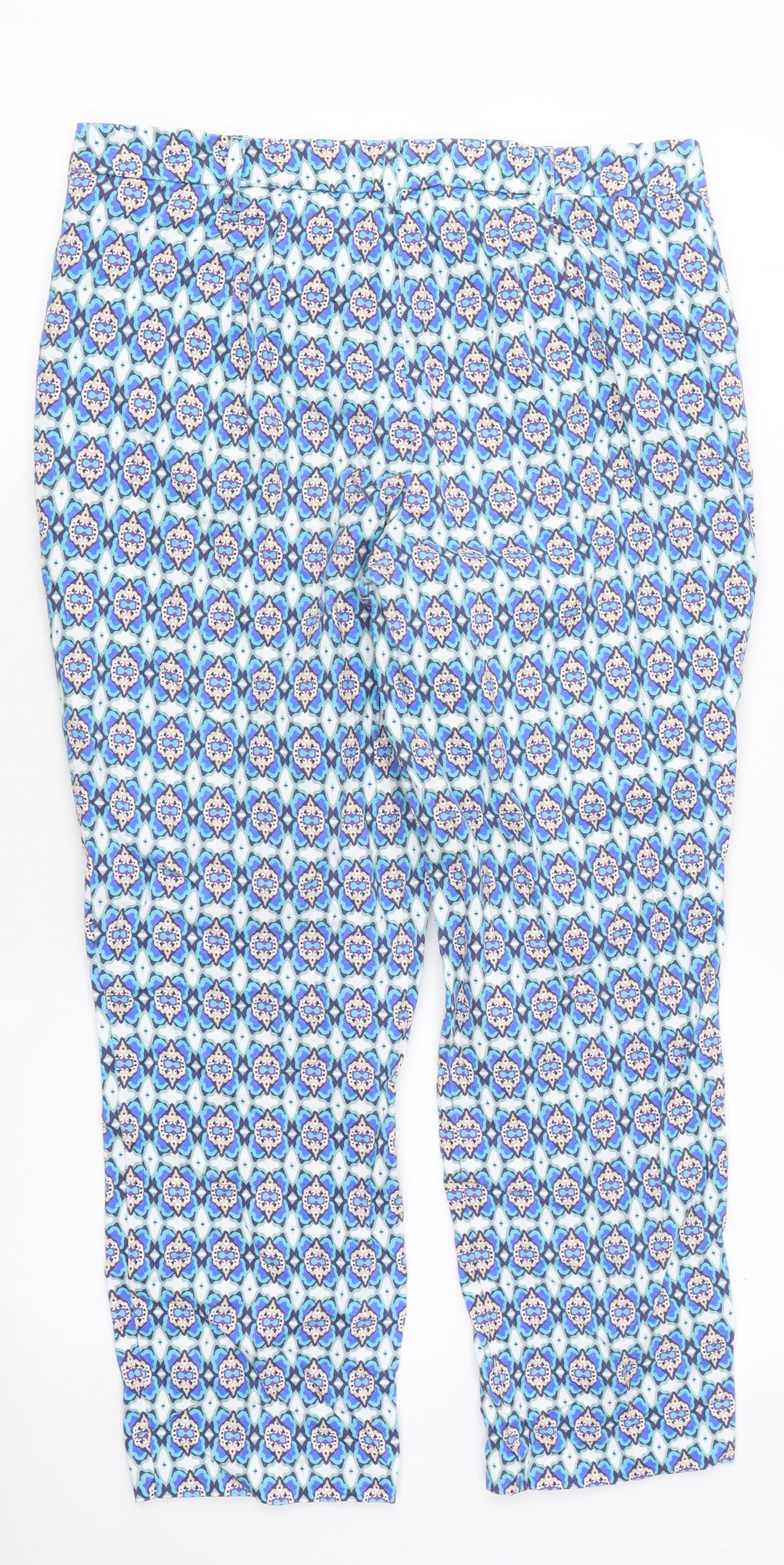 Class Womens Multicoloured Geometric Cotton Trousers Size 8 L22 in Regular Zip