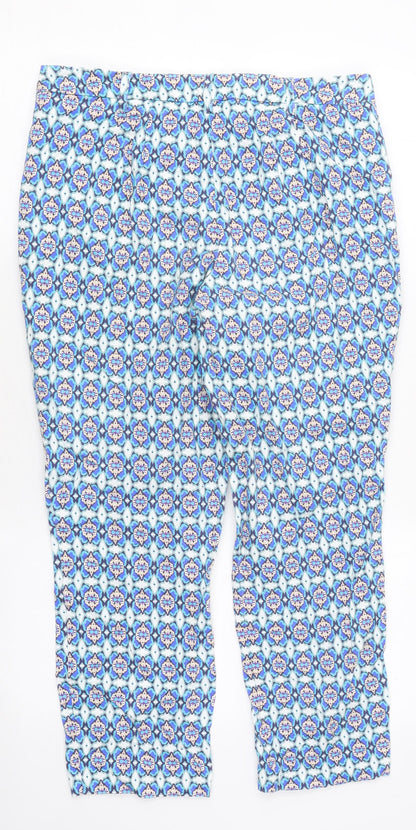 Class Womens Multicoloured Geometric Cotton Trousers Size 8 L22 in Regular Zip