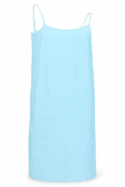 Marks and Spencer Womens Blue Polyester Slip Dress Size 6 Square Neck Pullover