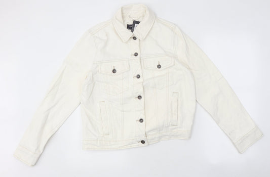 Marks and Spencer Womens White Jacket Size 10 Button