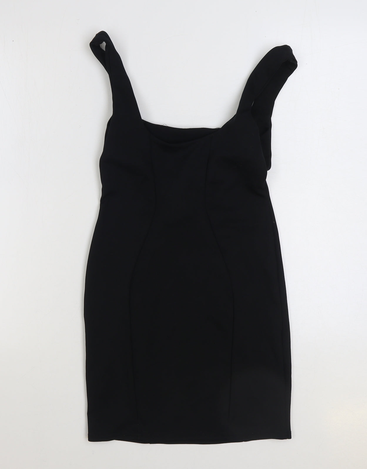 ASOS Womens Black Polyester Bodycon Size 8 Square Neck Pullover