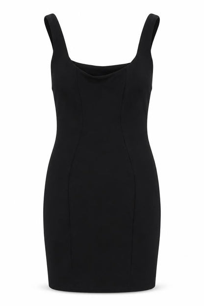 ASOS Womens Black Polyester Bodycon Size 8 Square Neck Pullover