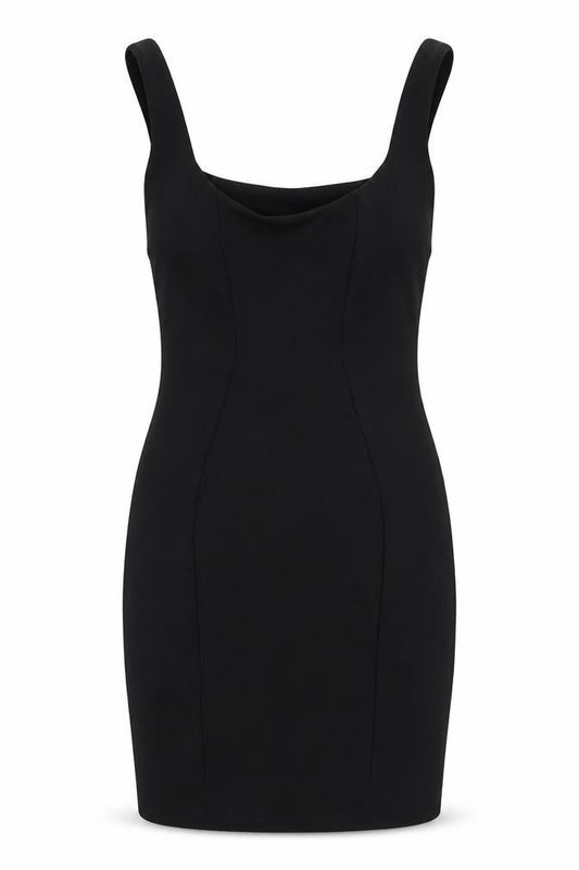 ASOS Womens Black Polyester Bodycon Size 8 Square Neck Pullover