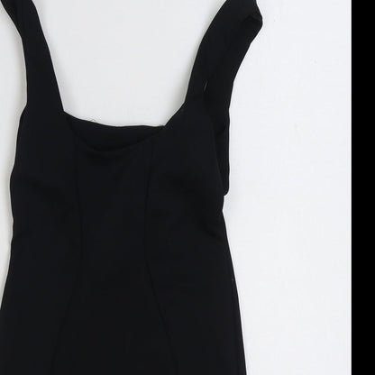 ASOS Womens Black Polyester Bodycon Size 8 Square Neck Pullover
