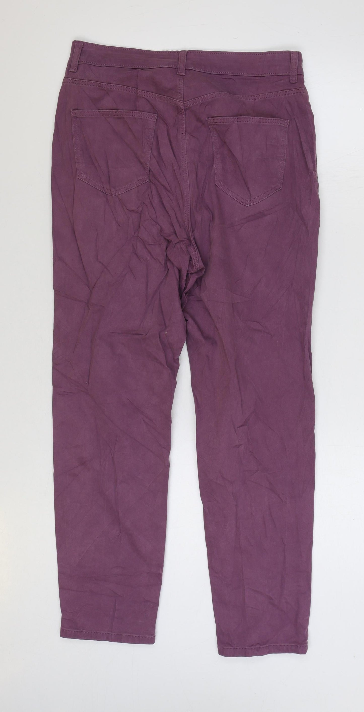 Denim & Co. Womens Purple Cotton Mom Jeans Size 12 L27 in Regular Zip