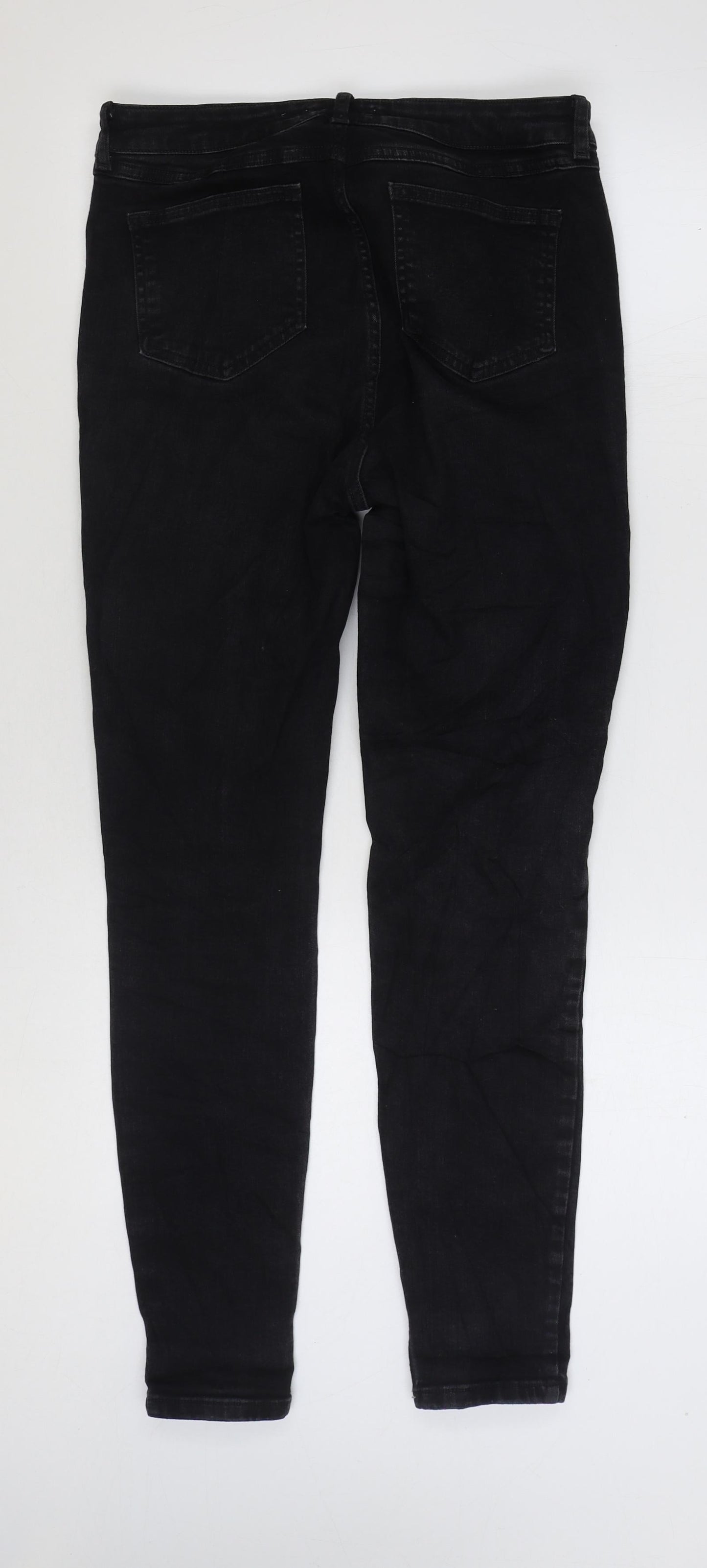 Denim & Co. Womens Black Cotton Skinny Jeans Size 14 L29 in Regular Zip