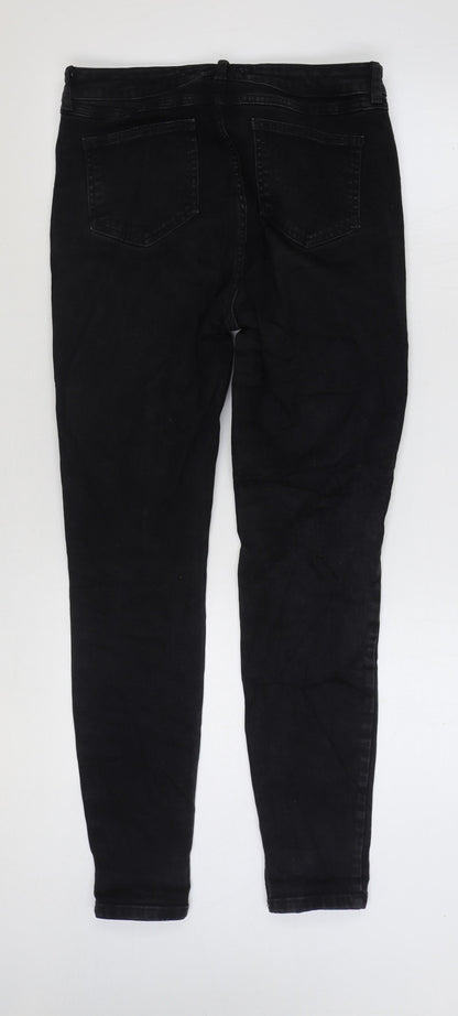Denim & Co. Womens Black Cotton Skinny Jeans Size 14 L29 in Regular Zip