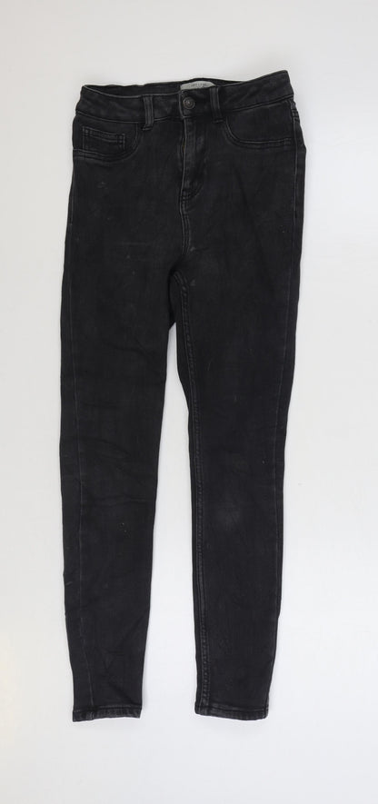 New Look Womens Black Cotton Skinny Jeans Size 10 L24 in Regular Zip