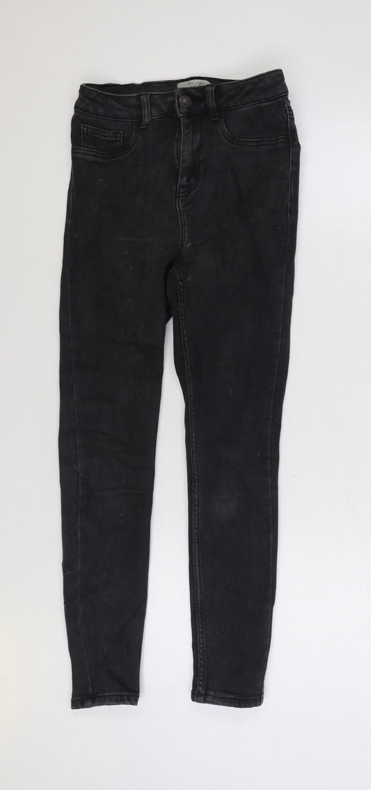 New Look Womens Black Cotton Skinny Jeans Size 10 L24 in Regular Zip