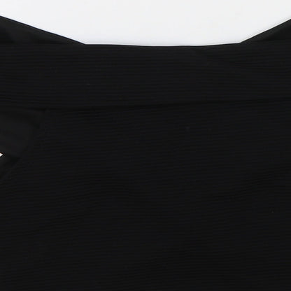 Miss Selfridge Womens Black Polyester Cropped T-Shirt Size 10 Off the Shoulder