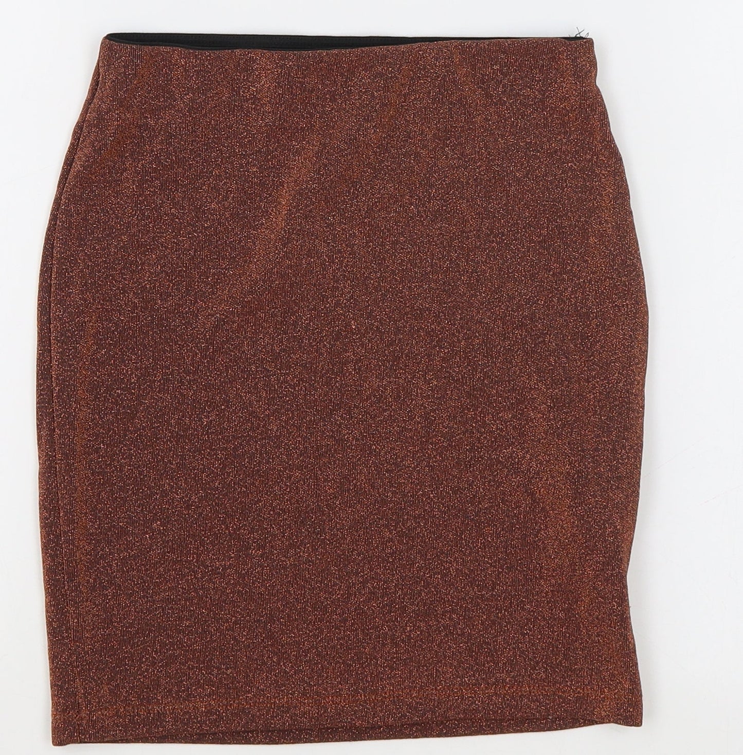 Pull&Bear Womens Orange Viscose Mini Skirt Size S