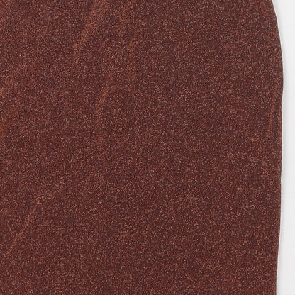 Pull&Bear Womens Orange Viscose Mini Skirt Size S