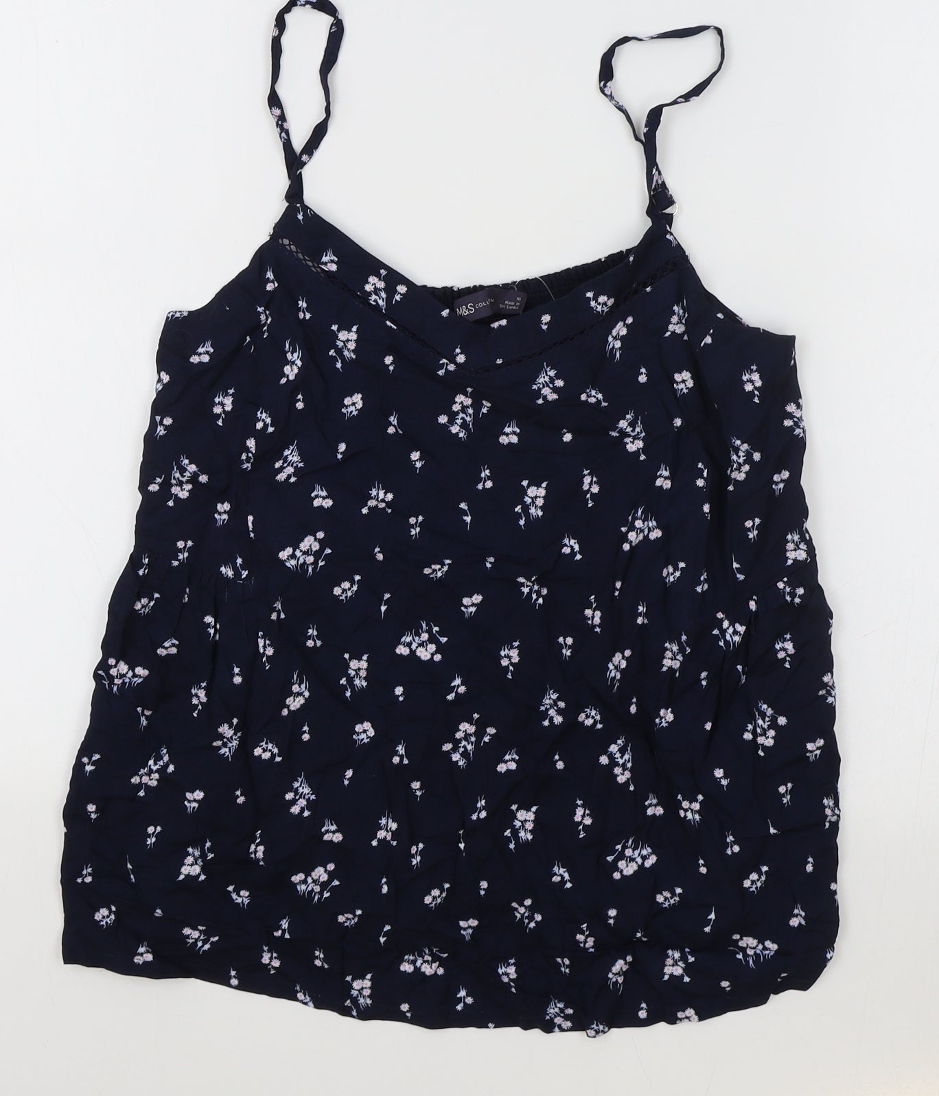 Womens UK Size 10 Marks and Spencer Blue Camisole Tank